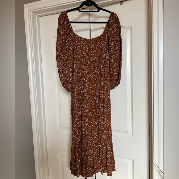 Camel floral maternity dress - pinkblush - Picture 4 of 6